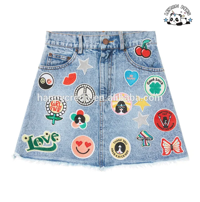 LEZONKIDS - Customizable Teenage Suit Skirt and Denim Jacket Boutique Girl Kids Clothing Sets